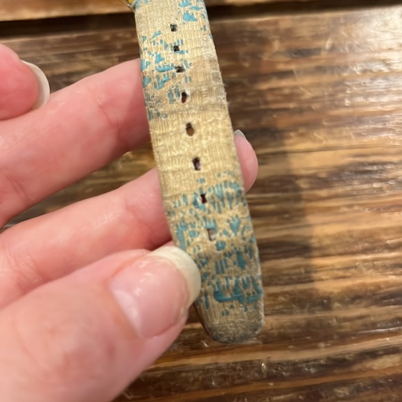 Vintage Swatch Watch Blue Pearl Brocade Floral Cloth Band - Picture 4 of 4